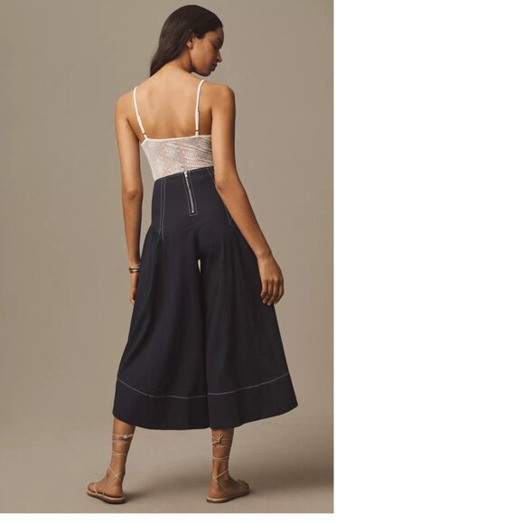 Anthropologie By Anthropologie Linen Extended Waist Pants size 4 blue new - Picture 5 of 6